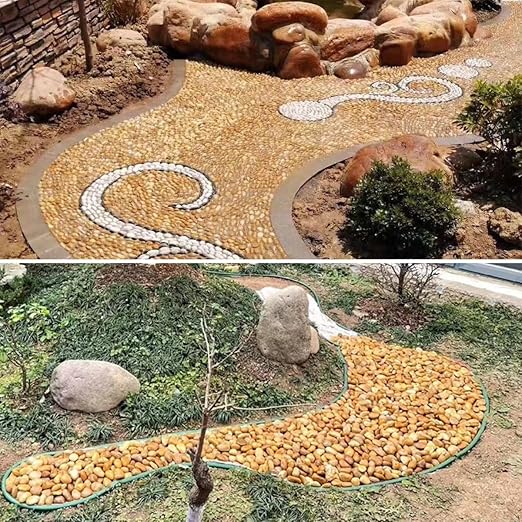 YISZM 40lbs Yellow River Rocks for Landscaping, 2-3 Inch Natural Pebbles for Indoor Plants, High Polished Decorative Stones Garden Outdoor and Indoor DIY Vase Filler Fish Tank Aquariums