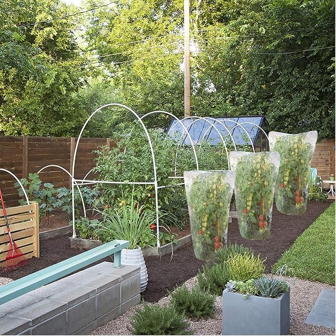 2pcs 5.6x6.3ft Garden Netting Bags with Drawstring Plant Mesh Cover Protect Vegetable Fruit Trees from Insect Birds