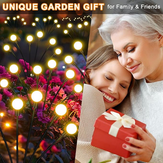 NBQQ Solar Garden Lights,Solar Firefly Lights,Solar Lights Outdoor Decorative,Sway by Wind, High Flexibility Iron Wire & Heavy Bulb Base,Yard Patio Pathway Lawn(Warm White, 8 Pack)