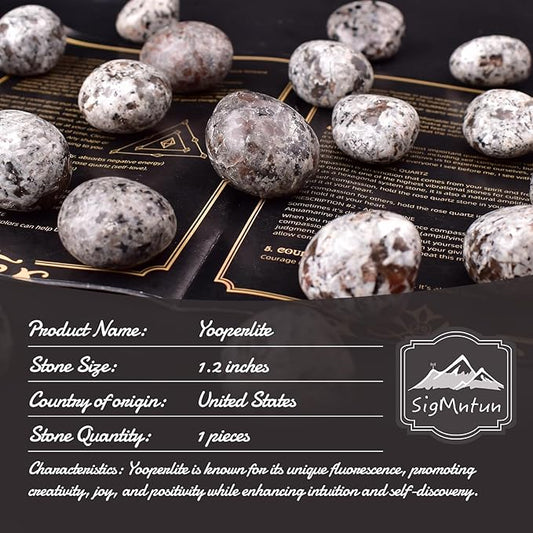 Polished Yooperlite Stone Set Crystals,1.2" 1 Piece Handpicked Natural Tumbled Gemstones Rocks, Healing Crystal for Reiki, Chakra, Healing, Home Decor