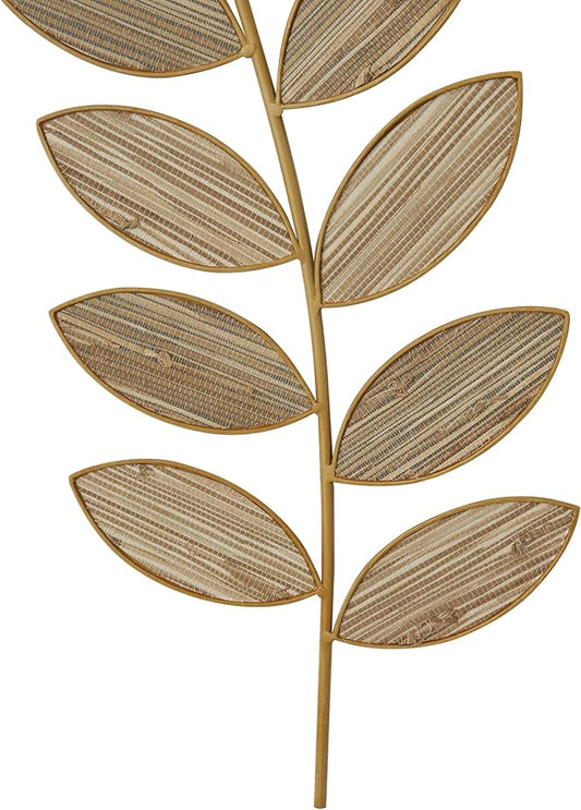 Deco 79 Metal Leaf Home Wall Decor Wall Sculpture, Set of 2 Wall Art 36", 30"H, Brown
