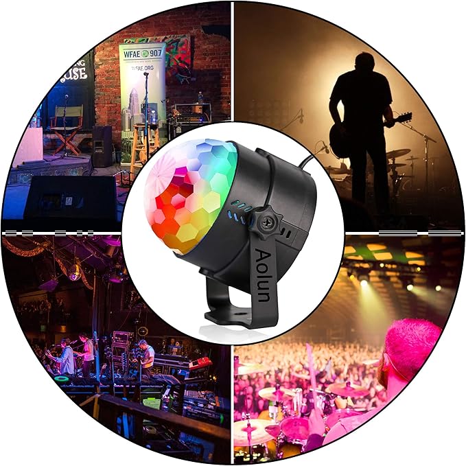 Party Lights,Disco Lights Sound Activated,Halloween Disco Ball Light,Stage Lights-Multi Colors Rotating Magic LED Strobe Lights for Xmas Parties,Room,Pool,Club,Home,Church,Karaoke,Wedding