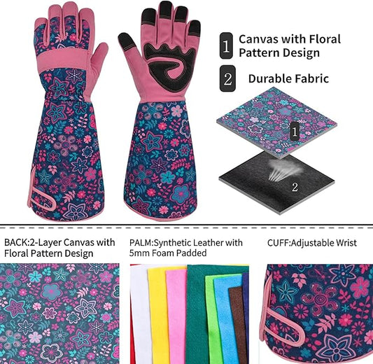 Long Gardening Garden Gloves,Thorn-proof&Puncture Resistance Rose Cactus Gauntlet Glove for Gardener,Gifts