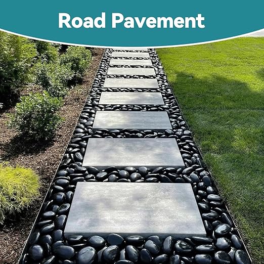 20lbs Black Rocks for Planters, 2-3 Inch Decorative Rocks for Potted Plants, Polished Garden Stones for Outdoor Landscaping, Walkways, Yard, River Rocks for Flower Pots, Vase