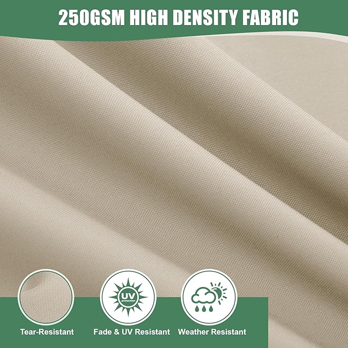Outdoor Chair Cushion Weather Resistant, Backrest and Seat Cushion Set for Patio Furniture with Waterproof Removable Cover, 19 x 19 Inch, Cream, Set of 4