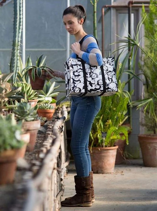 Blue Q Reusable Shoulder Tote Bag – Carry Everywhere Bag with a Hefty Zipper, Durable, Fun Design, 95% Recycled Material