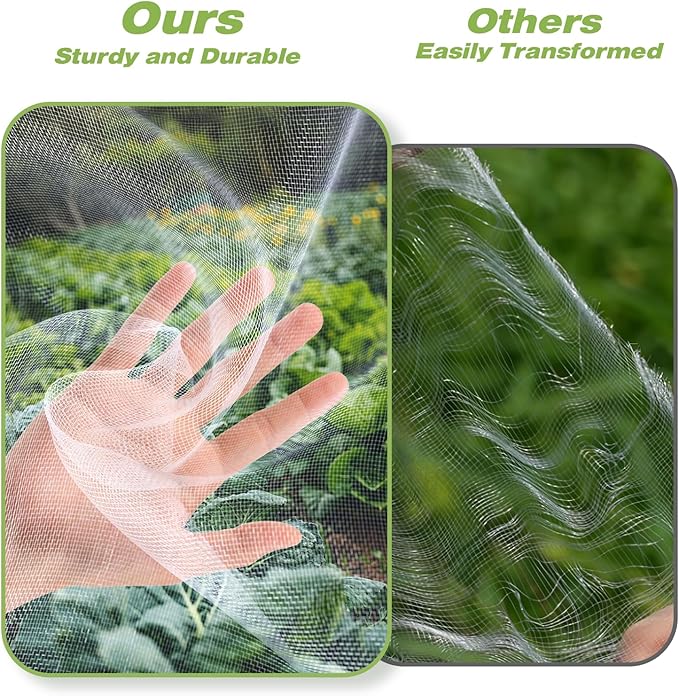 Garden Netting Pest Barrier,8'x10' Fine Bug Netting for Garden Protection Row Cover Raised Bed Screen Mesh Greenhouse Mosquito Net, Protecting Tree Plants Vegetable Flowers Fruits