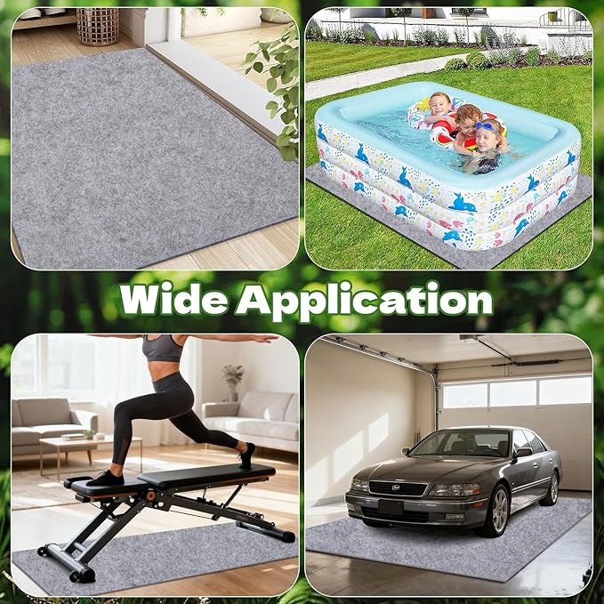 6.6 x 4 FT Outdoor Storage Shed Mat Waterproof Storage Shed Flooring Mat Thickened Soft Patio Furniture Pad Washable with Non Slip Backing Warehouse Not Included, Gray