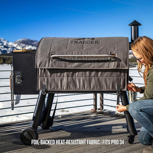 Traeger Grills BAC628 Pro 34 Insulation Blanket Grill Accessory, Grey