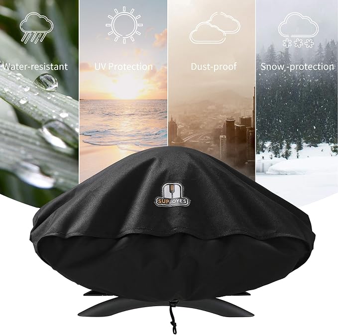 Grill Cover for Weber Q Series Grills, Portable BBQ Cover for Weber Q2000 and Q200 (Not Fit for Q2200)