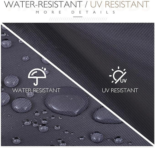 Rectangular Patio Table Cover - 600D Tough Canvas Heavy-Duty Waterproof Outdoor Dining Table and Chairs General Purpose Furniture Cover (DarkGrey, 86.6''x57.5''x27.6''-No zipper)