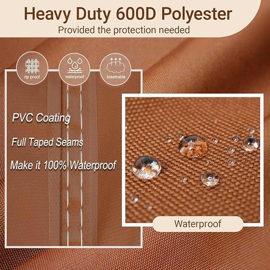 NettyPro Grill Cover for Outdoor Grill 60 inch Waterproof Heavy Duty Gas BBQ Cover for Outside Weber, Char-Broil, Brinkmann, Jenn Air, Nexgrill 3-4 Burners Barbecue, Brown