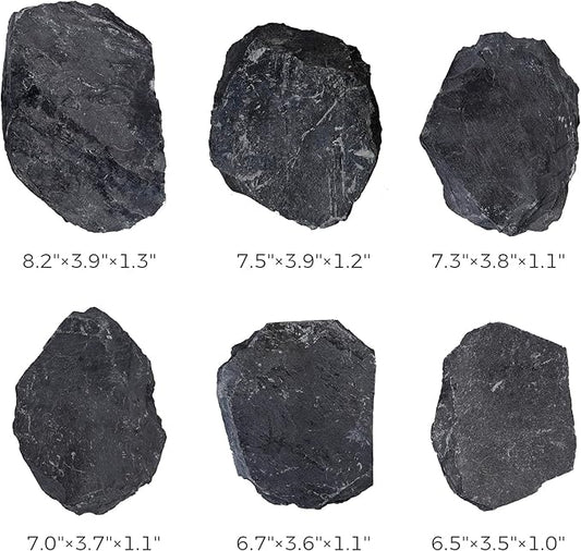 6 Natural Aquarium Rocks 6" to 8" Perfect Rocks for Aquariums, Landscaping Model,Tank Decoration, Amphibian Enclosures-Slate Rocks