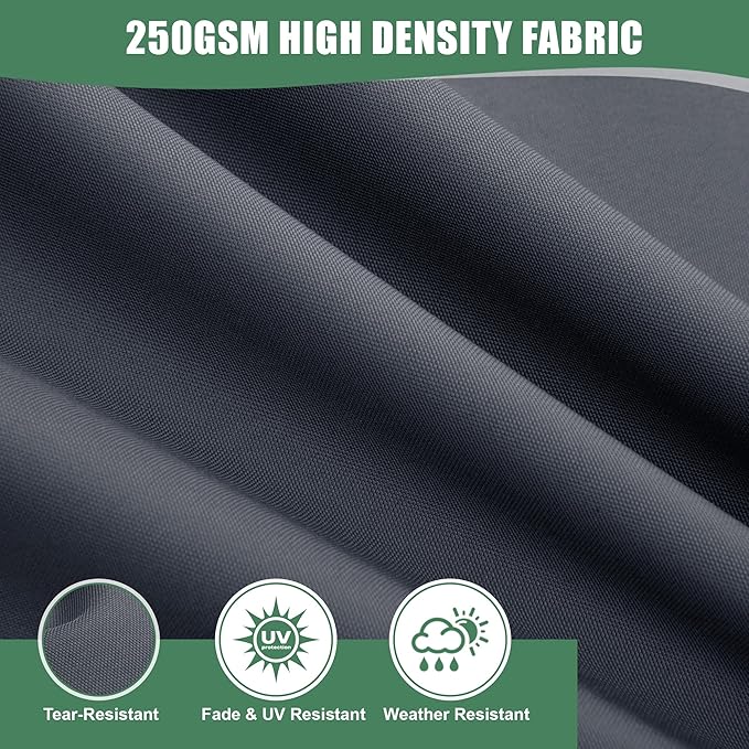 Waterproof Outdoor Cushions for Patio Furniture, Fade Resistant Backrest and Deep Seat Cushion Set with Removable Cover, 22 x 22 Inch, Dark Grey, Set of 4