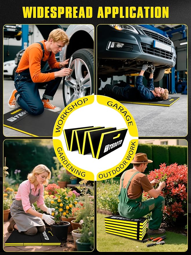 1.2" Extra Thick Foldable Kneeling Pad with Handle & Storage Belt, 5 Fold Multi-Use Comfortable EVA Foam Cushion Mat for Workshop Repairing,Gardening,Yardwork,Camping,Fitness,47.3x17.3x1.2