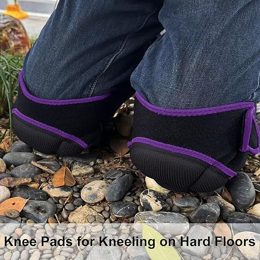 Knee Pads for Women Cleaning House Floors, Adult Knee Pads for Kneeling Housework Men, Soft Gardening Kneepads for Scrubbing Floors Carpet Installation, Adjustable Knee Cushions for Work, Purple M (1 Pair)