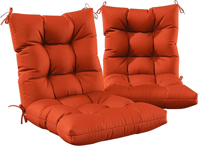 Patio Seat&Back Chair Cushions for Outdoor Furniture,Comfortable Cushions for Rocking/Dining/Lawn Chair-Set of 2