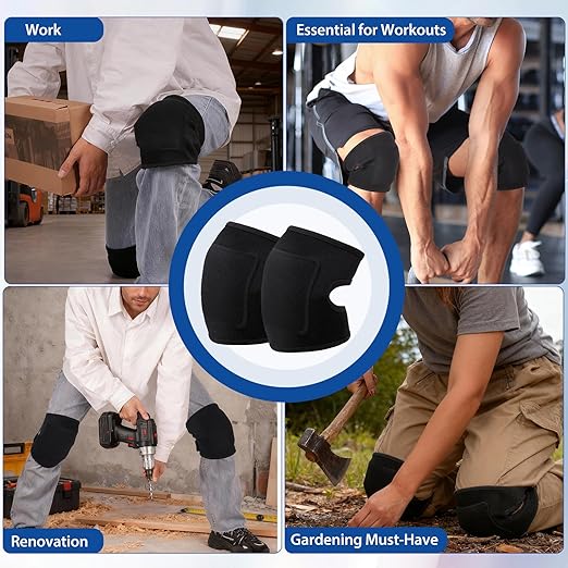 Professional Knee Pads for Men & Women - High Elastic Support for Cleaning, Gardening, Construction, and Floor Work | Knee Protection & Comfort