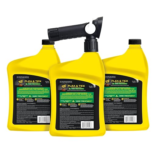 Black Flag Flea and Tick Killer Concentrate Yard Treatment, 32 Ounces, Ready to Spray, Quickflip Hose End Sprayer, 3 Pack