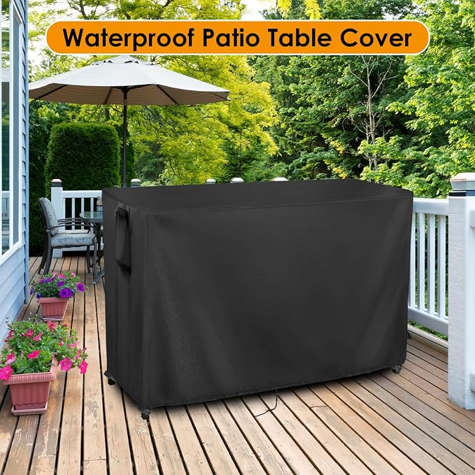 Kingling Outdoor Prep Table Covers, Waterproof Stainless Steel Table Cover Metal Table Cover Protection for Patio Kitchen Prep/Work Table - 72''L x 24''W x 55''H