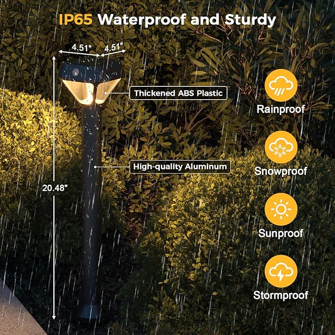 XMCOSY+ Smart Solar Lights Outdoor with Motion Sensor, 150LM APP Control RGBCW Color Changing Solar Garden Lights for Yard Pathway Landscape, Compatible with Alexa, Waterproof, 6 Pack