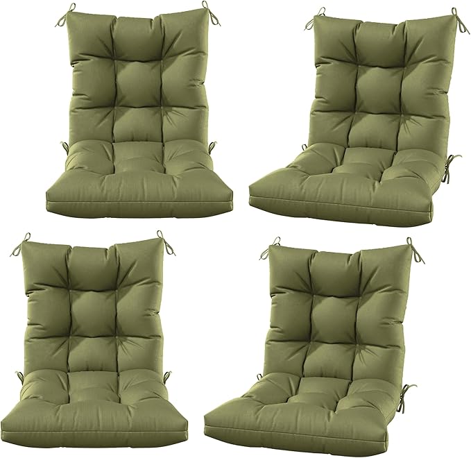 Patio Seat&Back Chair Cushions for Outdoor Furniture,Comfortable Cushions for Rocking/Dining/Lawn Chair-Set of 4