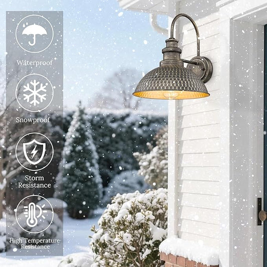 Outdoor Farmhouse Barn Lights, Anti-Rust Outdoor Wall Sconce, Exterior Wall Lights, Front Door Mounted Lighting Fixture,Vintage Outside Lighting for Porch,Garage,Patio (Vintage Bronze, 3 Pack)