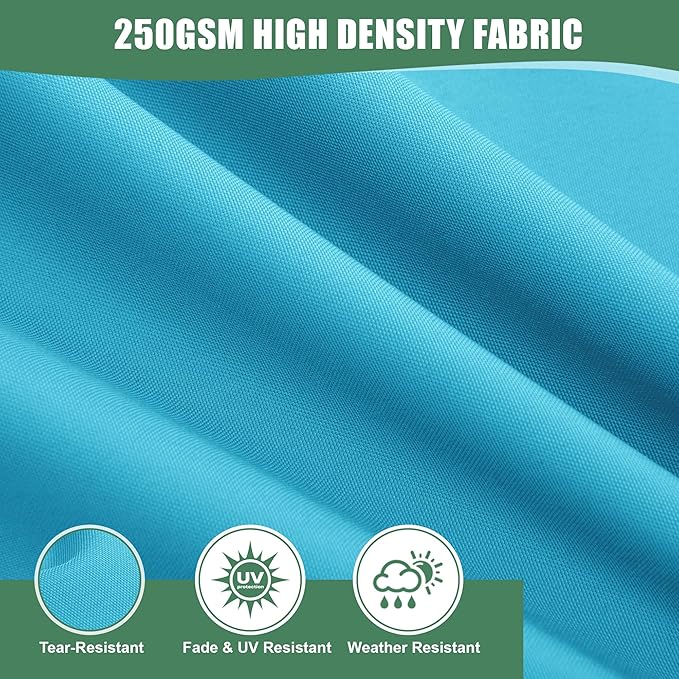 Outdoor Backrest and Deep Seat Cushion Set, Waterproof Fade Resistant Patio Chair Furniture Cushion with Removable Cover, 22 x 22 Inch, Teal, 1 Set