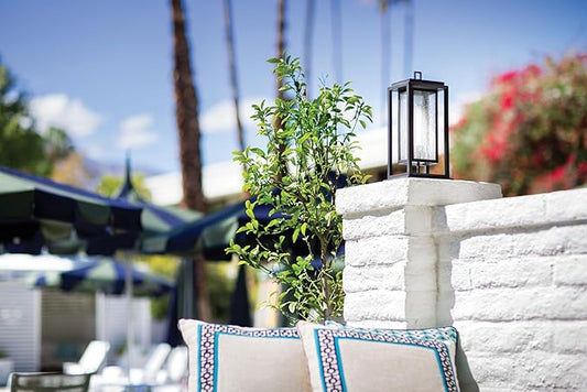 Hinkley Republic Medium Pier Mount Outdoor Lantern - Low Voltage, LED Included, Composite, Clear Seedy Glass Panes, Anti-Fading Finish - Oil Rubbed Bronze Finish