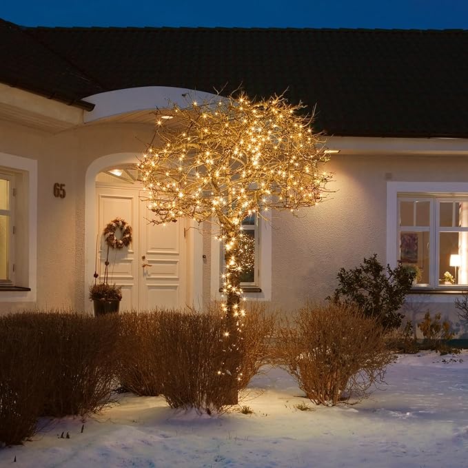 1200 LED Warm White Christmas Lights: 95Ft Twinkle Lights for Christmas Tree with Remote - Waterproof Fairy Lights Firecracker Plug in String Lights for Garden Wedding Party Indoor & Outdoor Use