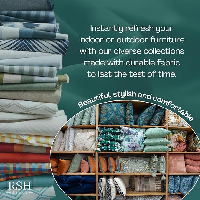 RSH DECOR Deep Seating Cushion with Pillow Back | 24” x 26” Seat | Water and Fade-Resistant Spun Fabric | Outdoor Chair Cushion Set for Patio Furniture | Dailey Pewter Black Floral