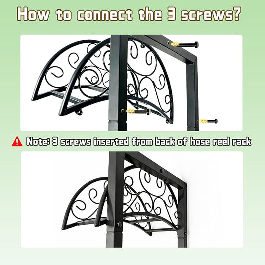 Garden Hose Holder, 57 Inch Extra Tall Freestanding Water Hose Stand, Heavy Duty Stainless Steel Ground Stake with Triangle Reinforcement, Supports 200 ft Hose