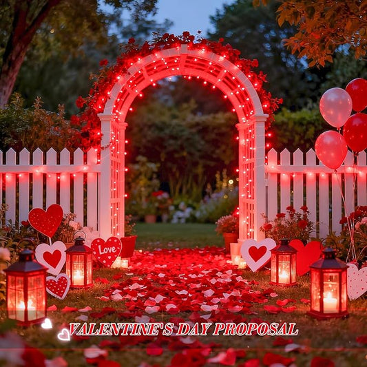 JMEXSUSS 2 Pack Red Solar Lights Outdoor Waterproof, Each 33FT 100 LED Red Christmas Lights, Solar Fairy String Light for Outside Tree Party Patio Christmas Valentines Decorations