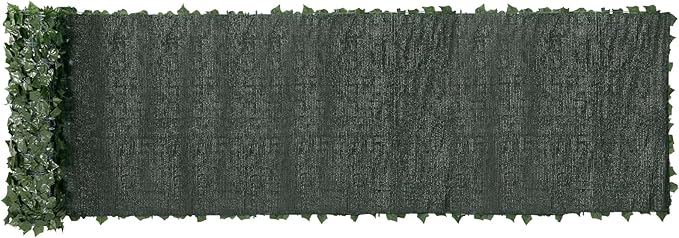 VEVOR Artificial Ivy Privacy Fence Screen, 39 x 198 in Faux Ivy Vine Leaf Hedges Fence, Greenery Privacy Fence with Mesh Cloth Backing, Green Wall Decoration for Outdoor Garden, Yard, Balcony