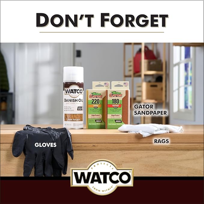 Watco Danish Oil Wood Finish Spray, 11.25 oz, Dark Walnut