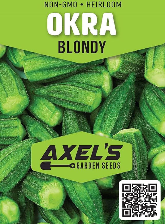 Blondy Okra Seeds for Planting, 1 Packet 25 Seeds | Heirloom & Non GMO