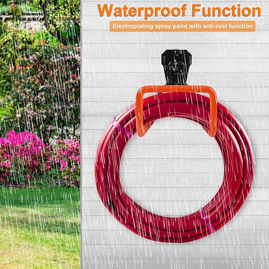 PeoMev Garden Hose Holder Wall Mount Heavy Duty Garden Hose Hanger Free Standing Metal Hose Rack for Outside Yard and Garage