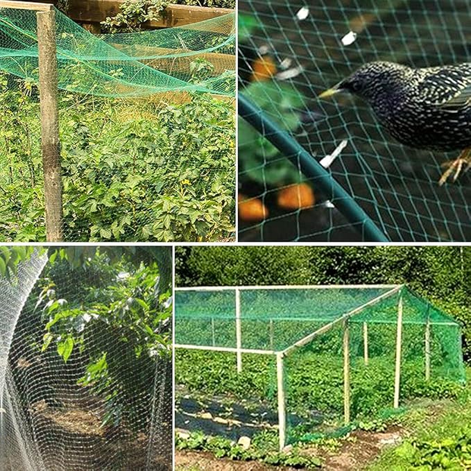 16 x 33ft Bird Netting for Garden,Garden Net for Protect Plants, Fruit, Vegetables,Seedlings with 100 PCS of Zip Ties, 2PACK