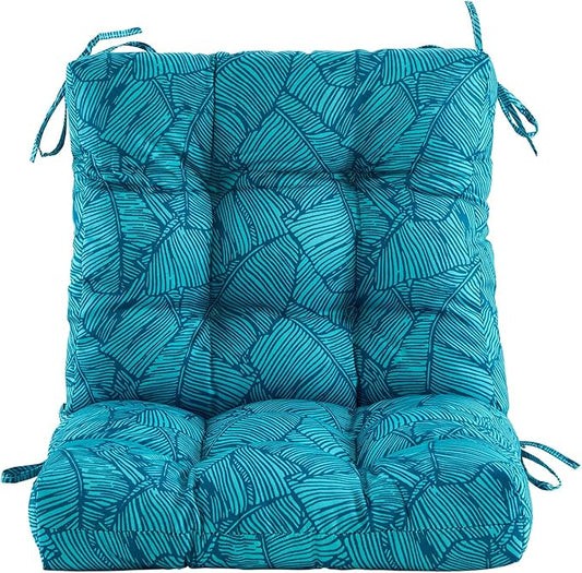 ARTPLAN Seat/Back Outdoor Chair Cushion,Set of 4 Patio Chair Cushion with Tie,Tufted Replacement for Patio Furniture,40x20x4 Inches,4 Count,Floral