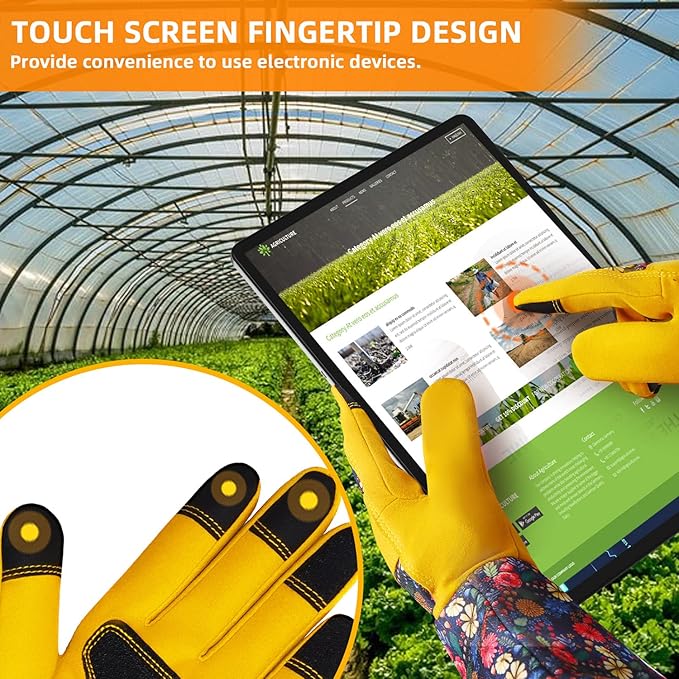 Long Gardening Gloves for Women Rose Pruning Garden Gloves Ladies Protective Work Gloves for Yard & Outdoor Work