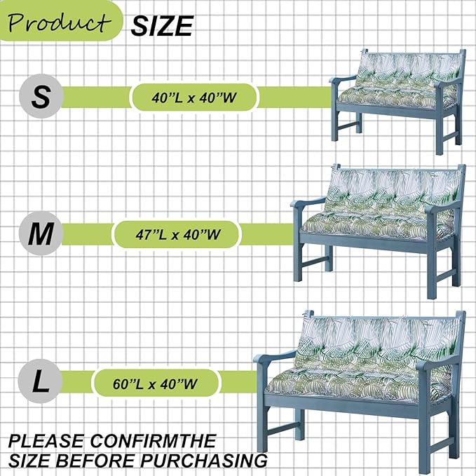 Swing Replacement Cushions with Backrest, 2 or 3 Seater Waterproof Non-Slip Overstuffed Swing Pad, Indoor/Outdoor Bench Cushion for Porch Chair Swings Garden Furniture(Flower color2 40 * 40 in)