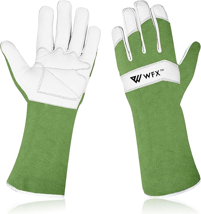 Long Gardening Gloves Leather Ladies Men Women Durable Goatskin Garden Gloves Forearm Thorn Proof Work