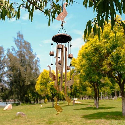 Goose Wind Chimes for Outside, Metal Windchimes Outdoors, Goose Gifts for Women/Men, Memorial/Birthday Gifts, Garden Decor for Outside, Patio or Yard, Durable Chimes for Outdoors