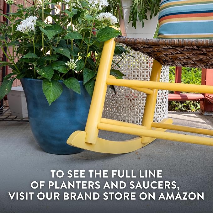 Classic Home and Garden by Growscape Honeysuckle Resin Planters - Lightweight Indoor & Outdoor Plant Pots - UV-Resistant Plastic Flower Pots - Pot Planters for Flowers & Herbs (15" Bamboo)