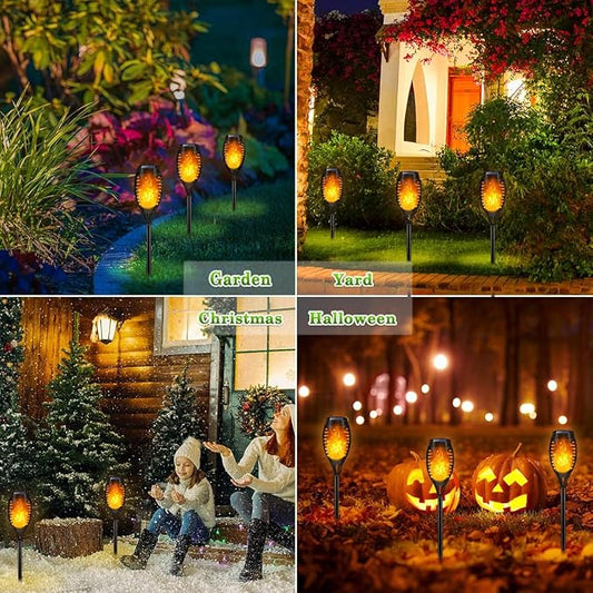 LNRYY Outdoor Solar Lights, 6Pack Solar Torch Light with Flickering Flame, Solar Garden Lights Waterproof for Outdoor Decorations, Flame Torches for Outside, Outdoor Lighting for Pathway Yard Decor