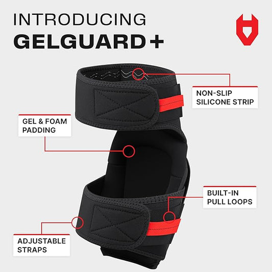 NoCry Professional Gel Knee Pads for Work — Heavy Duty Anti-Slip Cap, Extra Dual-Layer Foam and Cushion, Reinforced Adjustable Non-Slip Straps, Built-in Hangand Pull Loops, Fits Men Women, Black