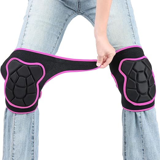 Wanlvhu Women Men Knee Pads for House Working, Soft Kneepads for Gardening, House Cleaning, Outdoor/Indoor Work, Adjustable Flooring Knee Pads Protect Knee Safety (Rose Red XL)