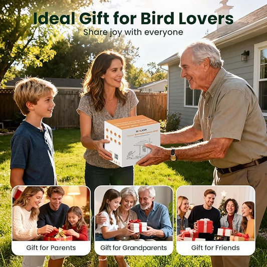 SOLIOM BF09 Bird Feeder with Camera Wireless Outdoor,Smart Feeder Camera with AI Identify Species,Backyard Watching Gift,Auto Record Bird Video,Instant Notifications, US