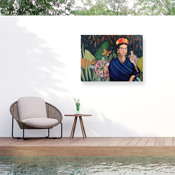 Trademark Fine Art Outdoor Canvas Art - Sylvie Demers 'Frida' Wall Art for Outdoor Spaces, Patios, or Gardens