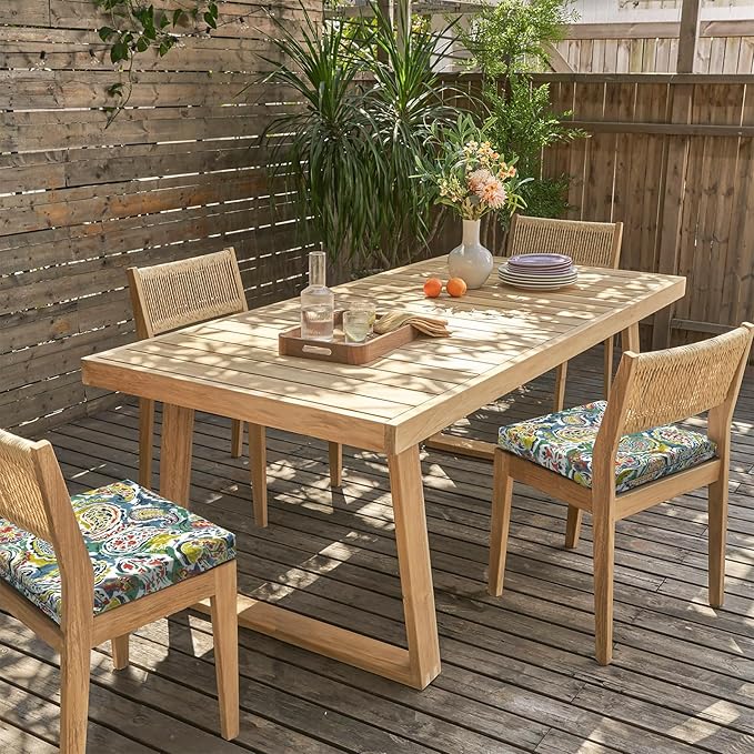 LVTXIII Outdoor Chair Cushions, Water Repellent Patio Furniture Cushions Outdoor Square Chair Pads with Ties for Dining Chairs and Garden Furniture Decoration, 18.5"x16"x2" Set of 2, Paradise Paisley